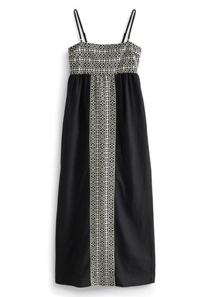 EMBROIDERED PETITE - Maxi ruha - black cream