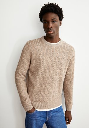 DAAKO - Trui - silver melange tweed-true camel