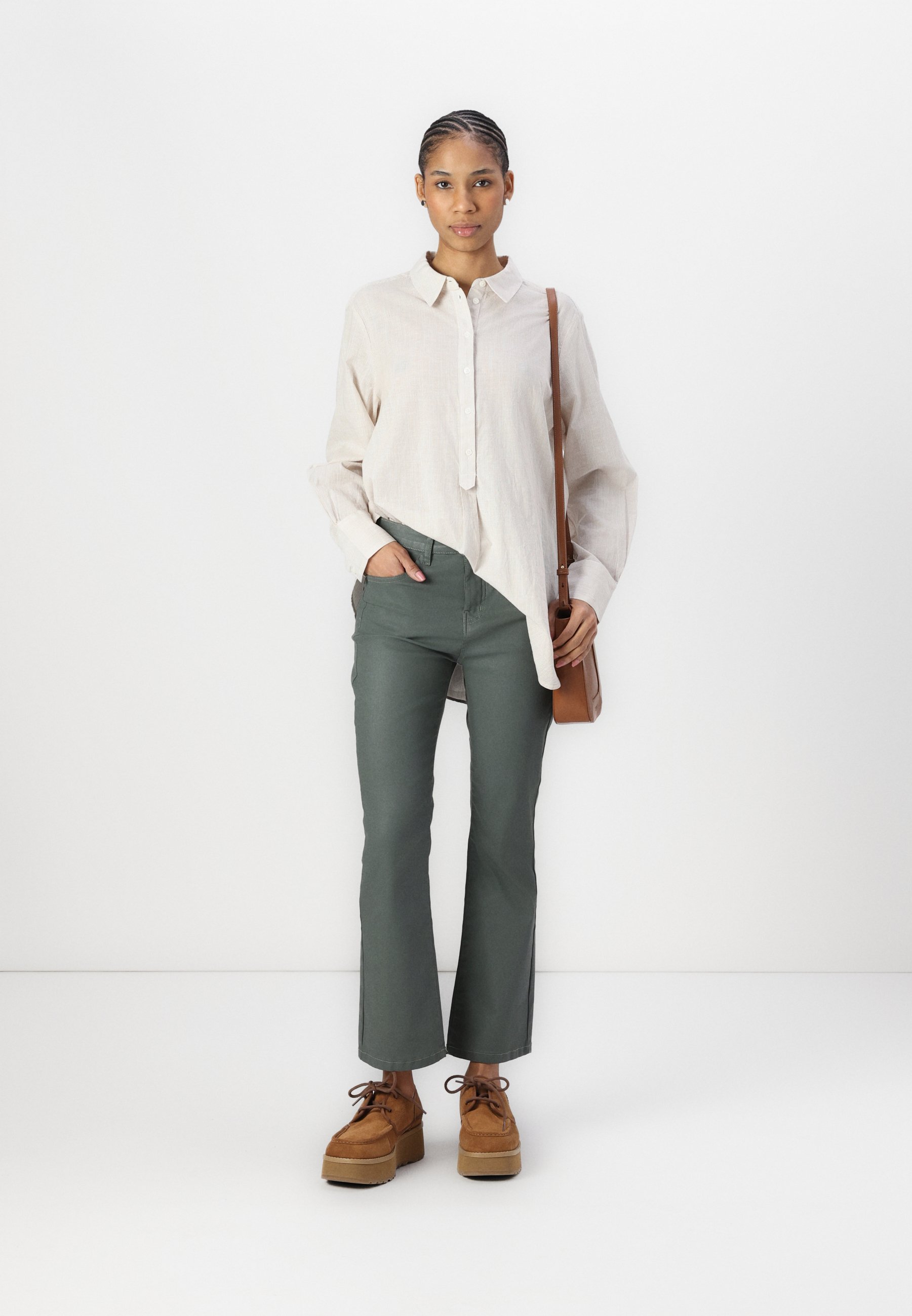 売れ筋商品|||オーパス シャツ レディース トップス FOLA - Button-down blouse - sweet almond OPUS FOLA - Button-down blouse - sweet almond/beige - Zalando