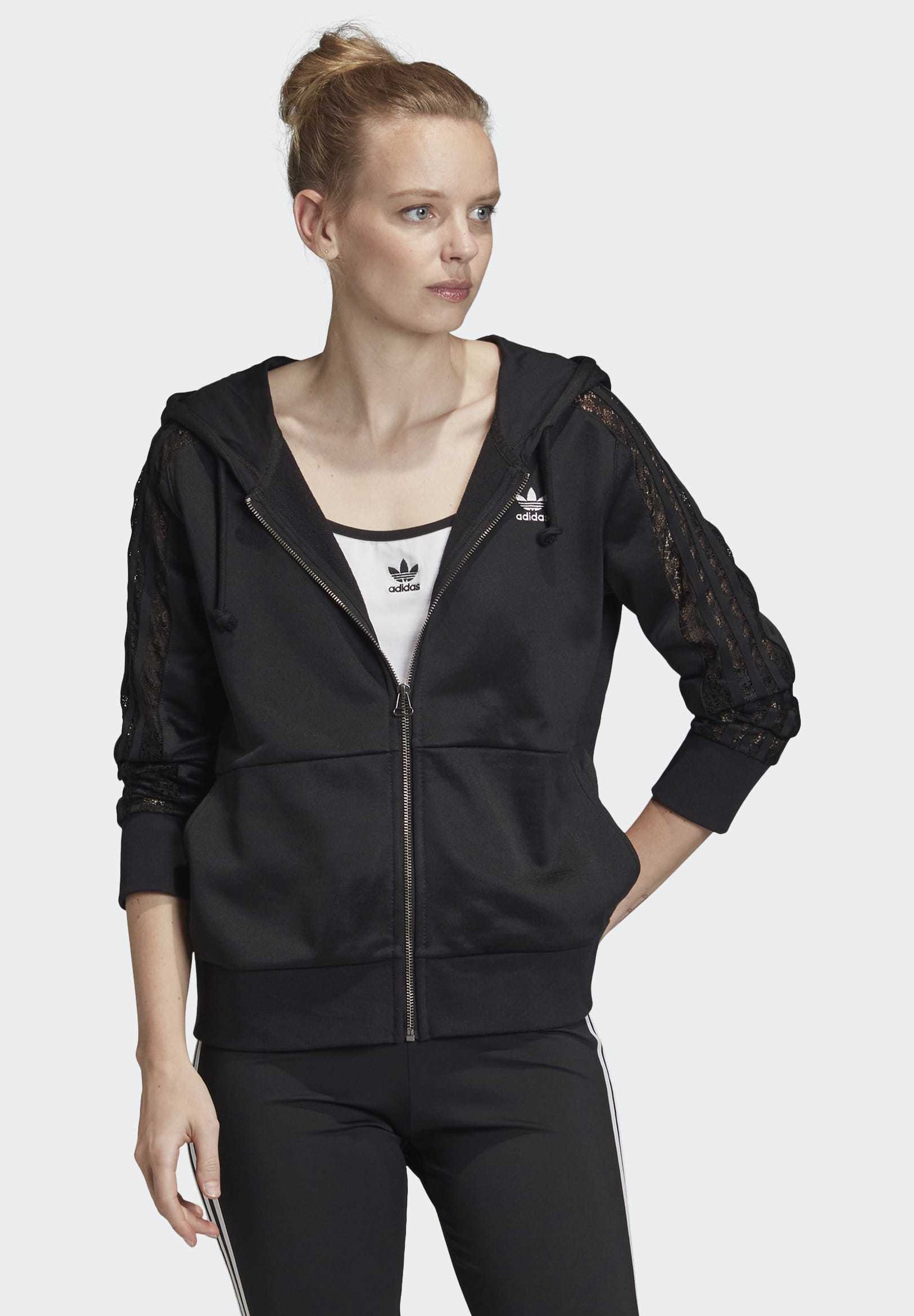 adidas Originals LACE HOODIE Sweatjacke blackschwarz adidas Originals LACE HOODIE Sweatjacke blackschwarz