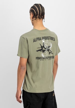 Alpha Industries, ALPHA INDUSTRIES MEN - T-SHIRTS NOSEART BACKPRINT T-SHIRT - T-Shirt print - olive