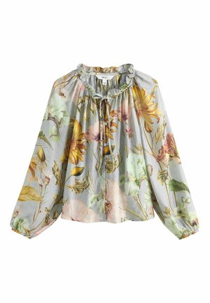 Next, REGULAR FIT - BUTTON FRONT LONG SLEEVE BLOUSE  . - Blouse - blue floral print