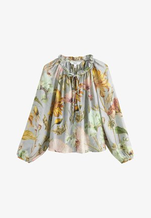 Next, REGULAR FIT - BUTTON FRONT LONG SLEEVE BLOUSE . - Blouse - blue floral print