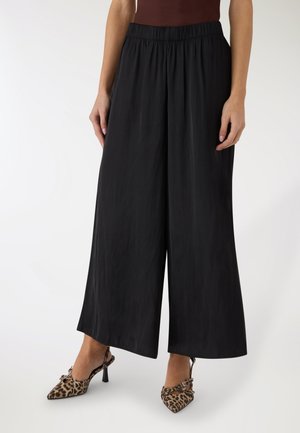 WIDE  CROPPED - Pantaloni - nero