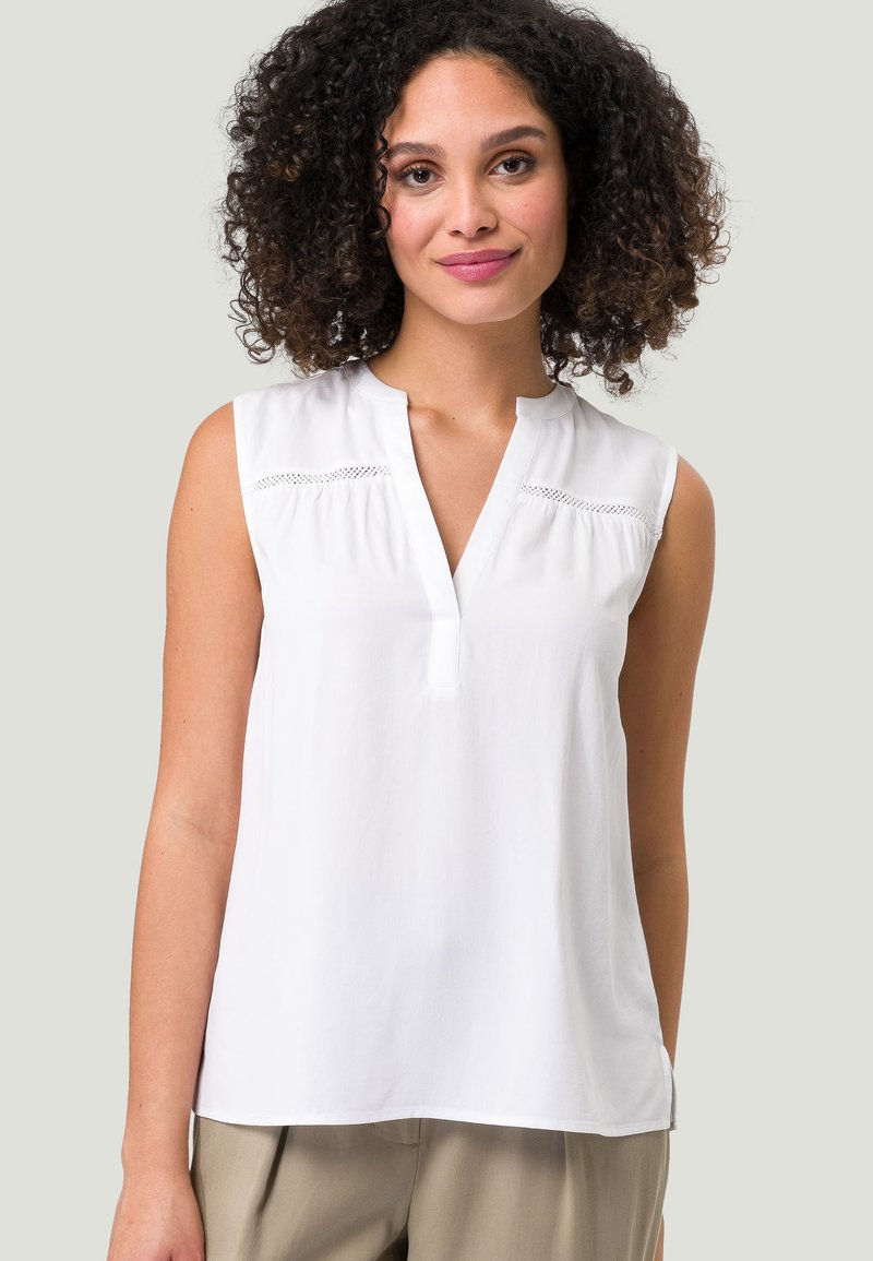 Damen T-Shirts | zero MIT V-AUSSCHNITT Bluse white/weiß - HA25814 Damen T-Shirts | zero MIT V-AUSSCHNITT Bluse white/weiß - HA25814