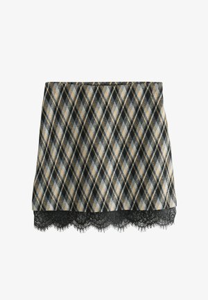 Next, LACE TRIM MINI SKIRT - Mini skirts - grey blue check