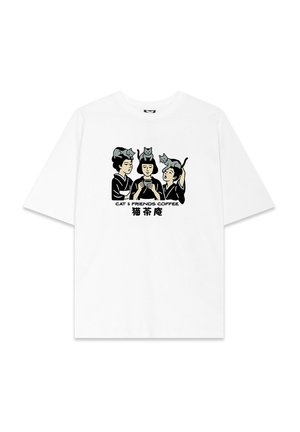 Kaotiko, REGULAR CAT&FRIENDS COFFEE UNISEX - Trükipildiga T-särk - white