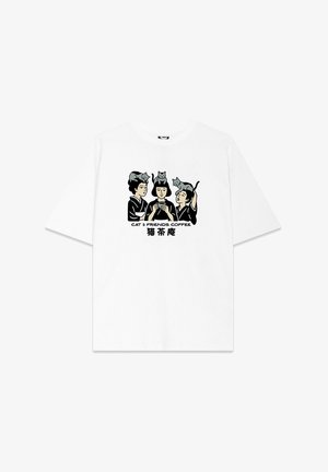 Kaotiko, REGULAR CAT&FRIENDS COFFEE UNISEX - Trükipildiga T-särk - white