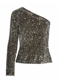 PCKAM ONE SHOULDER - Ilgarankovis viršutinės dalies drabužis - morel detailsilver sequins