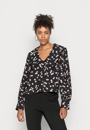 MARIEL BLOUSE - Button-down blouse - black
