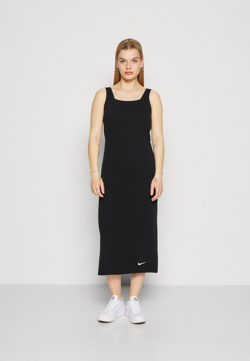 Nike Sportswear CAMI DRESS MIDI Jerseykjole black/white/svart