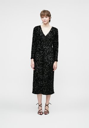 VIFAITH V NECK MIDI DRESS - Kokteiļkleita/ballīšu kleita - black beauty