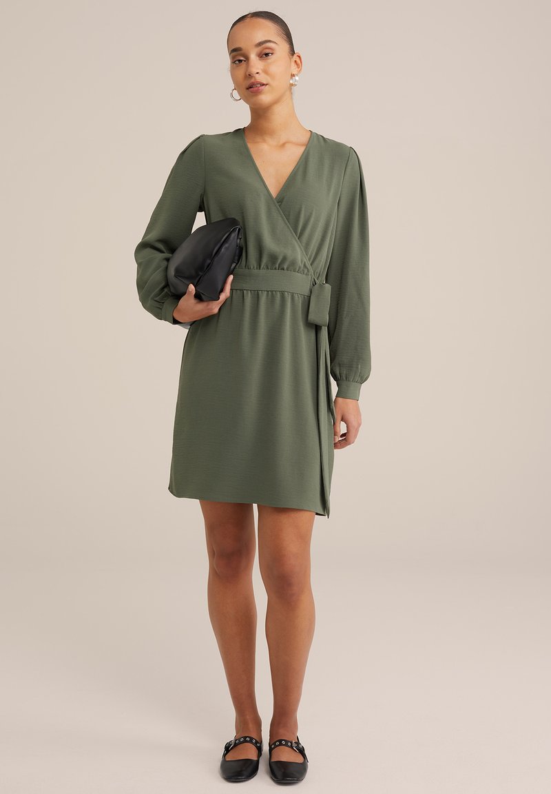 WE Fashion Jurk donkergroen