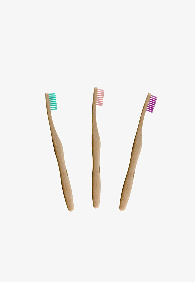 Dr Botanicals - 3 PIECE BAMBOO TOOTHBRUSH SET WITH MEDIUM BRISTLES - Szczotka do włosów, Powiększ