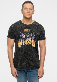 Paradiso Clothing KISS DESTROYER SNOW WASH - Print T-shirt - black