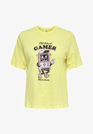 ONLTESSA BOXY SMILE - Print T-shirt - yellow