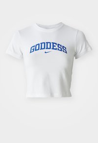 CROP TEE  - T-Shirt print - white/game royal