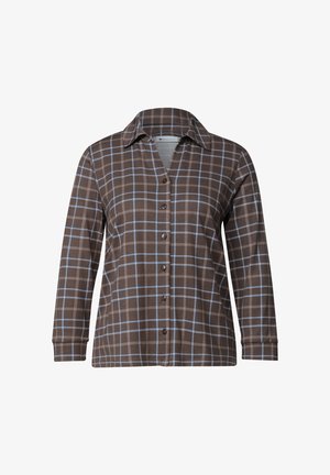 Street One, 3/4-ARM SHIRT AUS JERSEY IM BLUSEN-LOOK - Blusa - silk brown