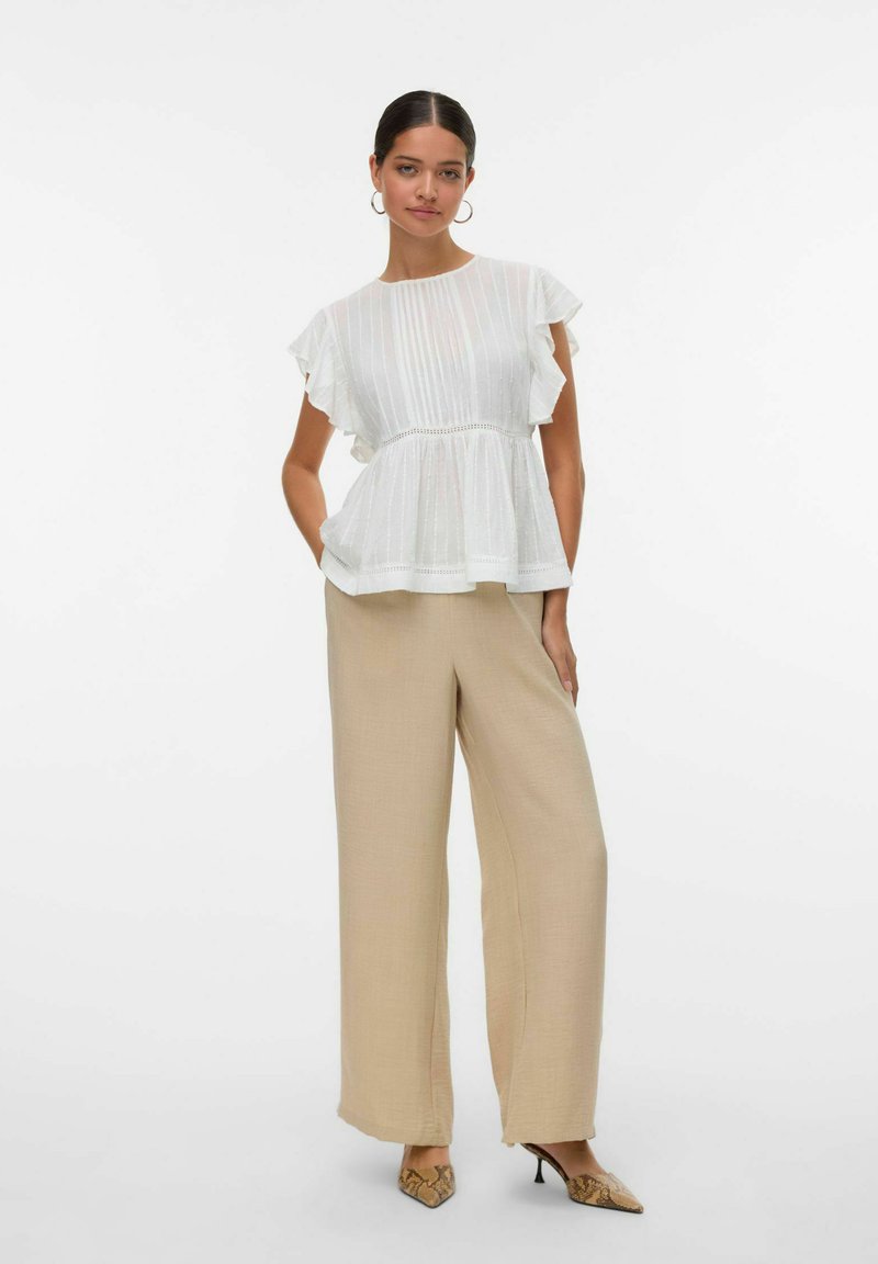 Vero Moda Schlupfhose 'VMMELANEY HW LOOSE PANT WVN GA NOOS' grün