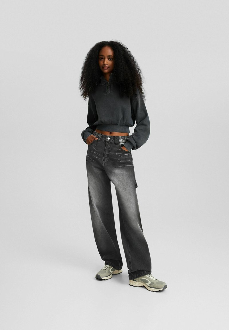Bershka Relaxed fit jeans zwart Bershka Relaxed fit jeans zwart