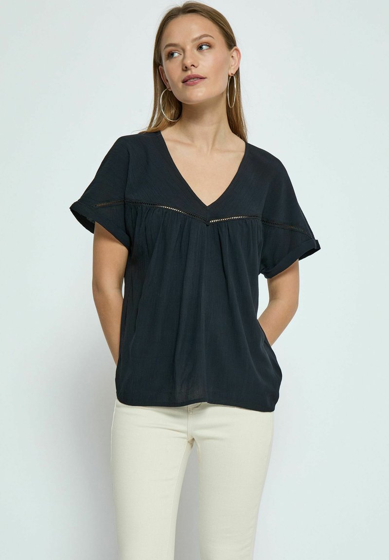 Desires AGGI V-NECK - Camicetta - black