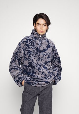 ARCHIE PAISLEY HALF ZIP - Fleecejas - blue