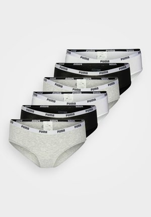 Puma WOMEN HIPSTER 6 PACK - Panties - white/grey/black