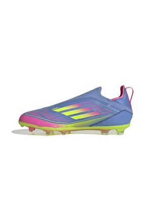 F50 ELITE LACELESS FIRM GROUND KIDS - Firm-ground football boots - blue fusion   lucid lemon   lucid pink