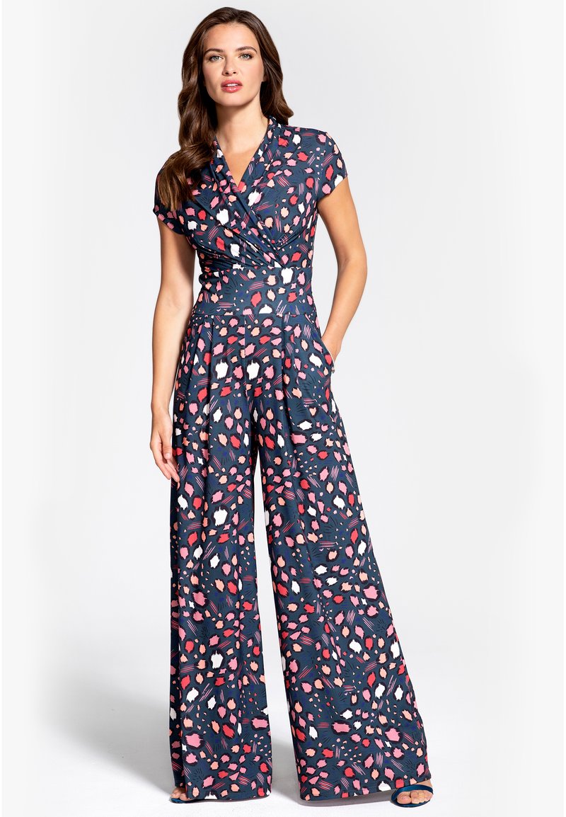 HotSquash WIDELEG Jumpsuit abstract leopard teal/blau Zalando.de