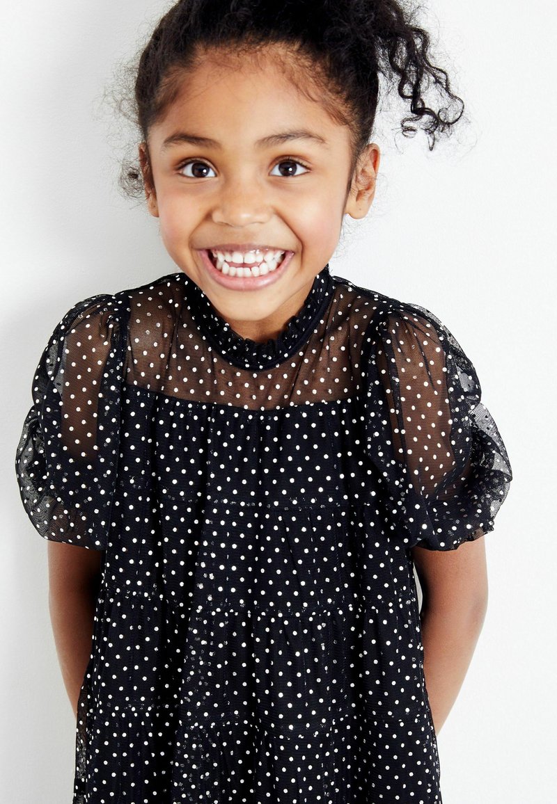 Kinder Freizeitkleider | Next METALLIC TIERED Cocktailkleid/festliches Kleid silver black/schwarz - DF36382 Kinder Freizeitkleider | Next METALLIC TIERED Cocktailkleid/festliches Kleid silver black/schwarz - DF36382