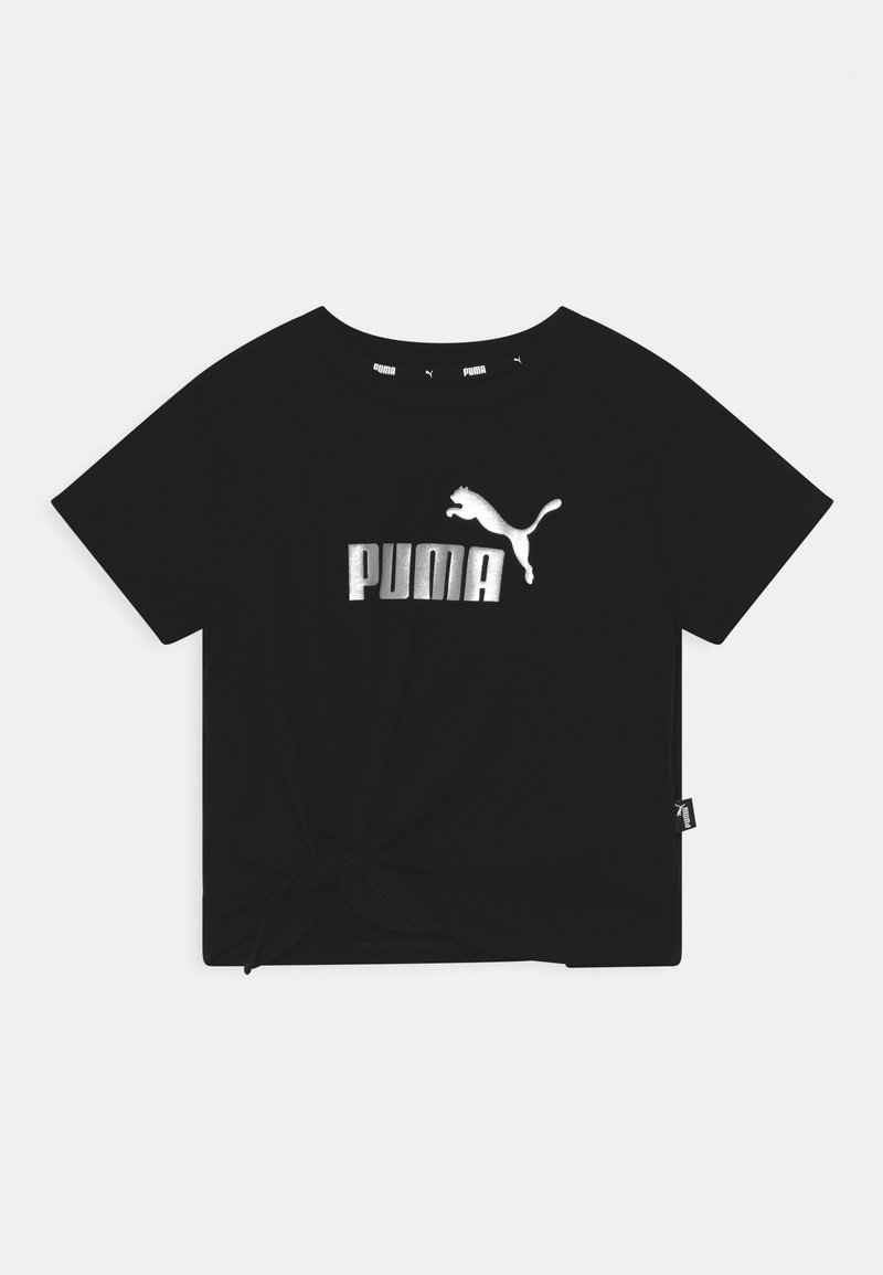 Puma LOGO KNOTTED TEE - T-shirt med print - black