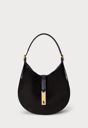 Polo Ralph Lauren POLO ID SUEDE SMALL SHOULDER BAG - Handtasche - black