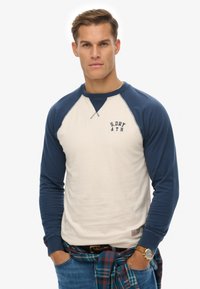 VINTAGE ATHLETIC BASEBALL  - Longsleeve - white sand lauren navy
