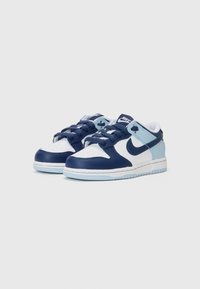Nike Sportswear DUNK LOW UNISEX - Korkeavartiset tennarit - white/midnight navy/armory blue