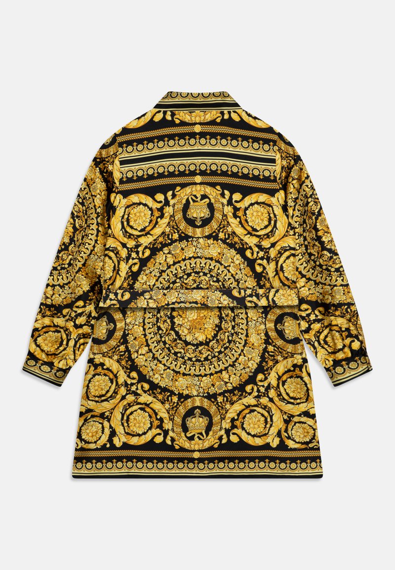 black and gold shirt dress Black Shirt Dress with Chain
