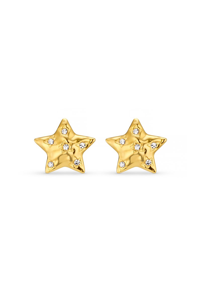 Orelia STATEMENT CRYSTAL STAR STUD EARRING - Uhani - pale gold-coloured