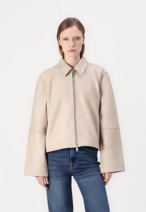 Samsøe Samsøe SALYLO JACKET - Leren jas - washed white pepper