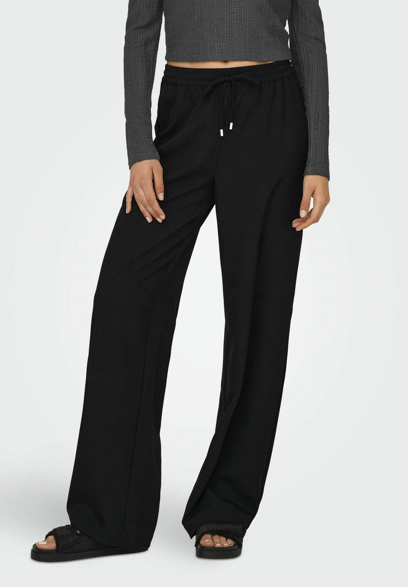 ONLY MIT WEITEM WEITER BEINSCHNITT HOHE TAILLE - Pantaloni - black