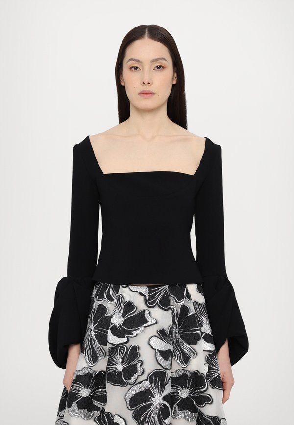 SQUARE DÉCOLLETÉ AND EXAGGERATED PUFF CUFFS - Long sleeved top