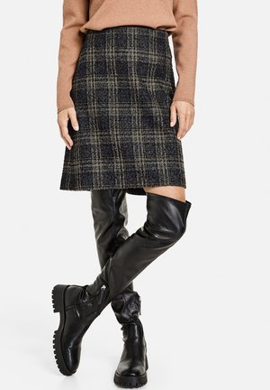 KURZ KARIERTER - A-line skirt - blau karo