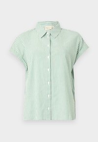 STRIPED SHORTSLEEVE SHIRT - Košilová halenka  - white/green