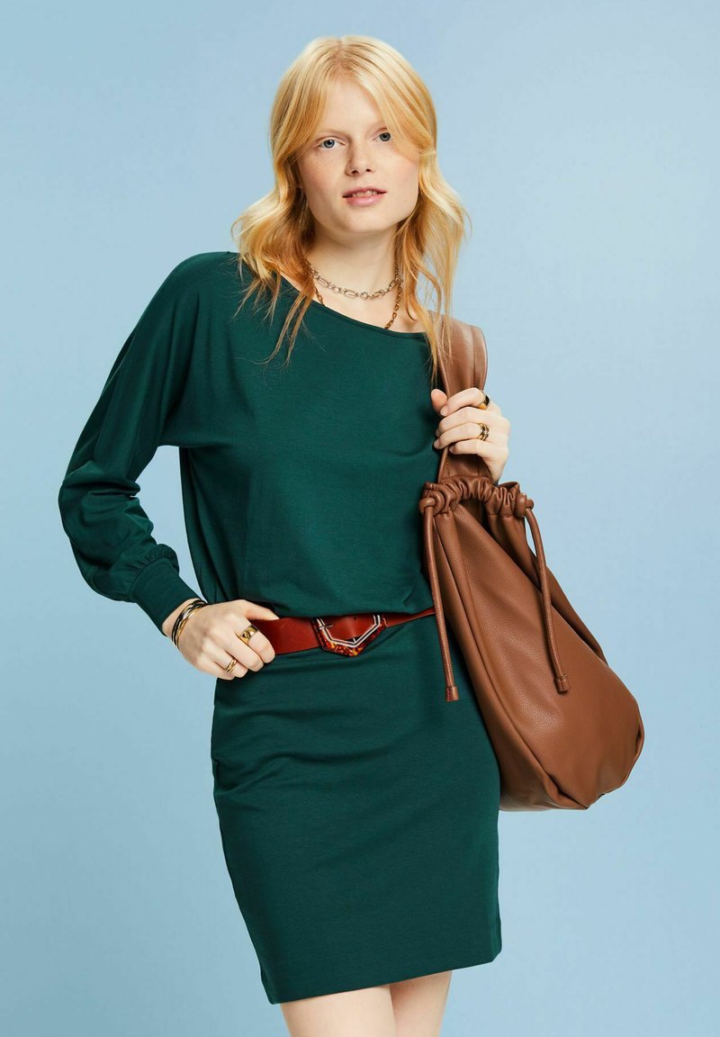 Esprit Collection SLIM FIT Jumper dress emerald green/green