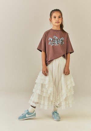 Next, REGULAR FIT - MESH TIERED MAXI SKIRT - Pliceret nederdel /Nederdele med folder - cream
