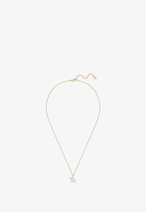 Guldkæde med vedhæng formet som stjernetegnet Stenbukken, accentueret med klare ædelsten for ekstra detalje.