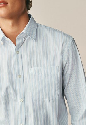 Next, Shirt - white blue stripe