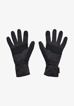 Gants noirs avec un design en tricot gris texturé, paumes en caoutchouc pour une meilleure prise en main et poignets élastiques pour un ajustement parfait. Gros pouces et doigts renforcés.