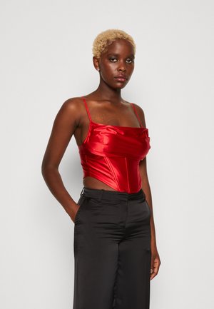 WAL G. CHRISTIAN CORSET CROP - Camicetta - red