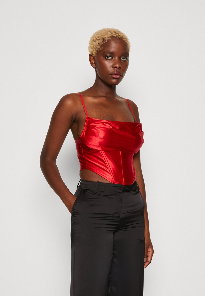 WAL G. CHRISTIAN CORSET CROP - Pluus - red