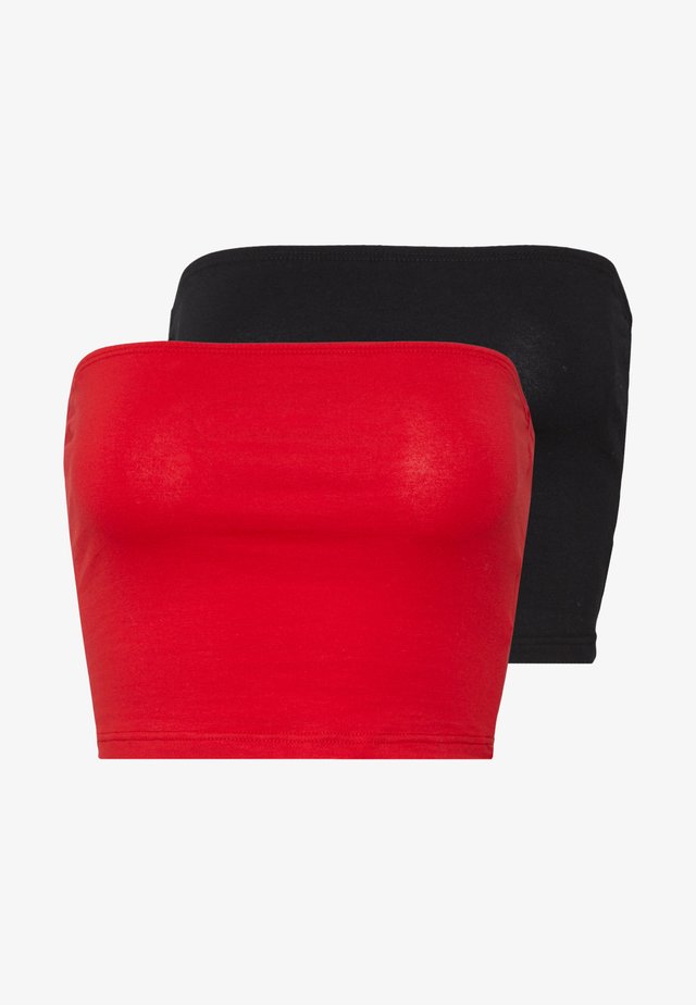 BANDEAU CROP TUBE 2 PACK - Top - black/red