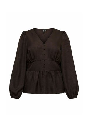 Vero Moda Curve, TOP VMMELANEY TOP - Blusa - chocolate torte